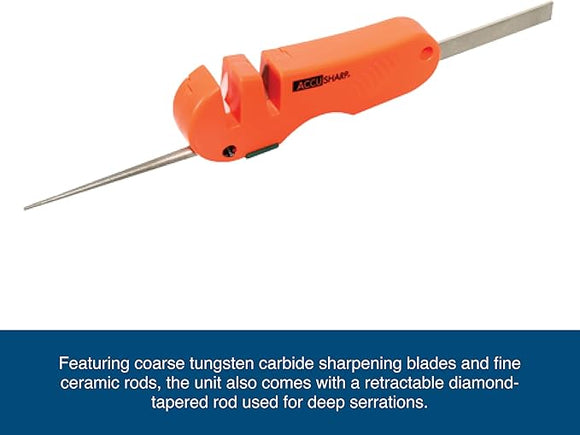 Accusharp 4-in-1 Knife and Tool Sharpener - Blaze Orange