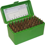 MTM Flip Top 50 Round Rifle Ammo Box 204, 222, 223cal Green