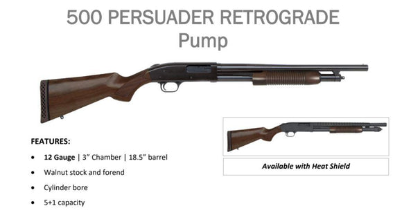 Mossberg 500 Retrograde Pump action shotgun